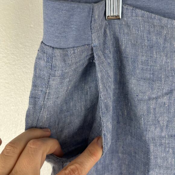 J. Jill Love Linen Pull On Pants Size Medium Tall MT Blue 100% Linen - Picture 5 of 7